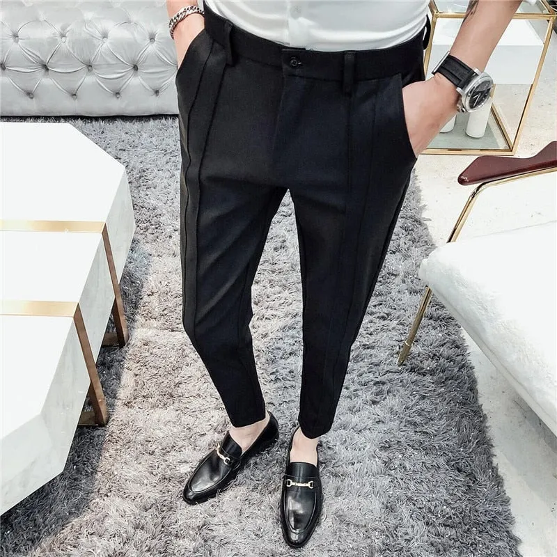 Advbridge New Fashion Boutique Stretch Suit Pants Men&#39;s Luxury Brand casual pants men&#39;s straight slim Slim pants men&#39;s trousers