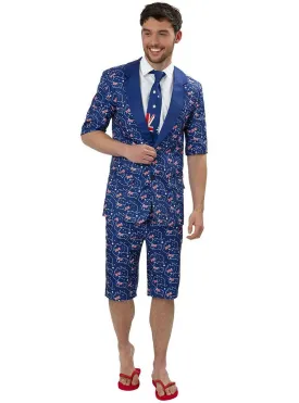 Australian Flag Mens Short Sleeve Stand Out Costume Suit