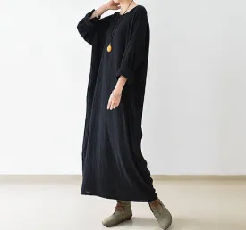 Black Long Sleeve Maxi Women Dresses AMT962211