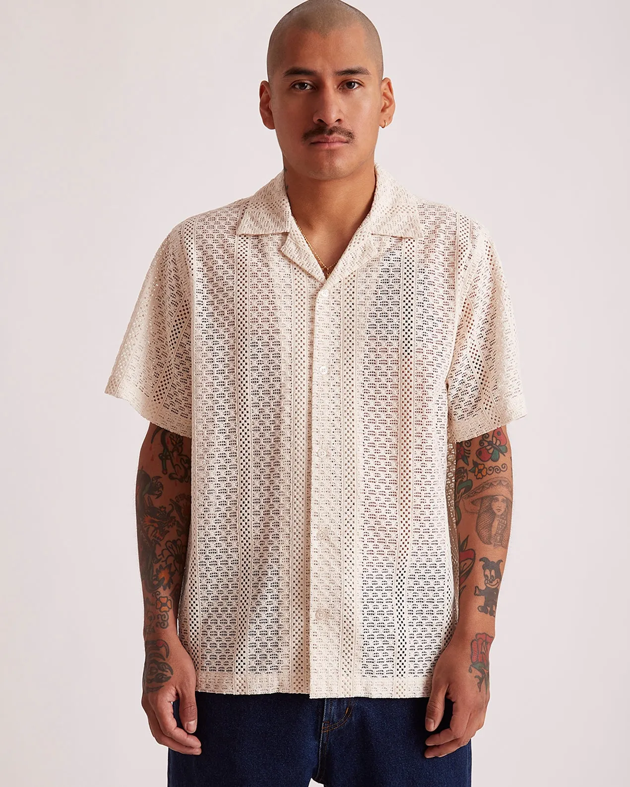 Canty Cotton Lace SS Shirt