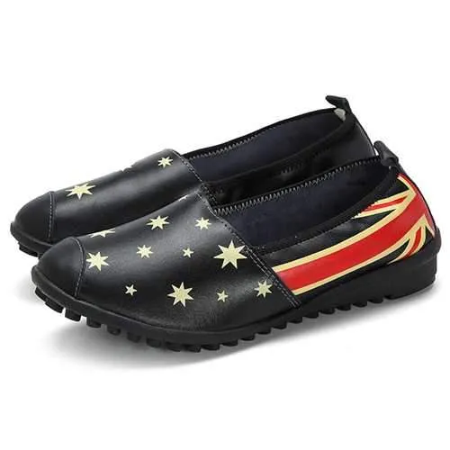 Casual Star Pattern Slip On Flats Loafers