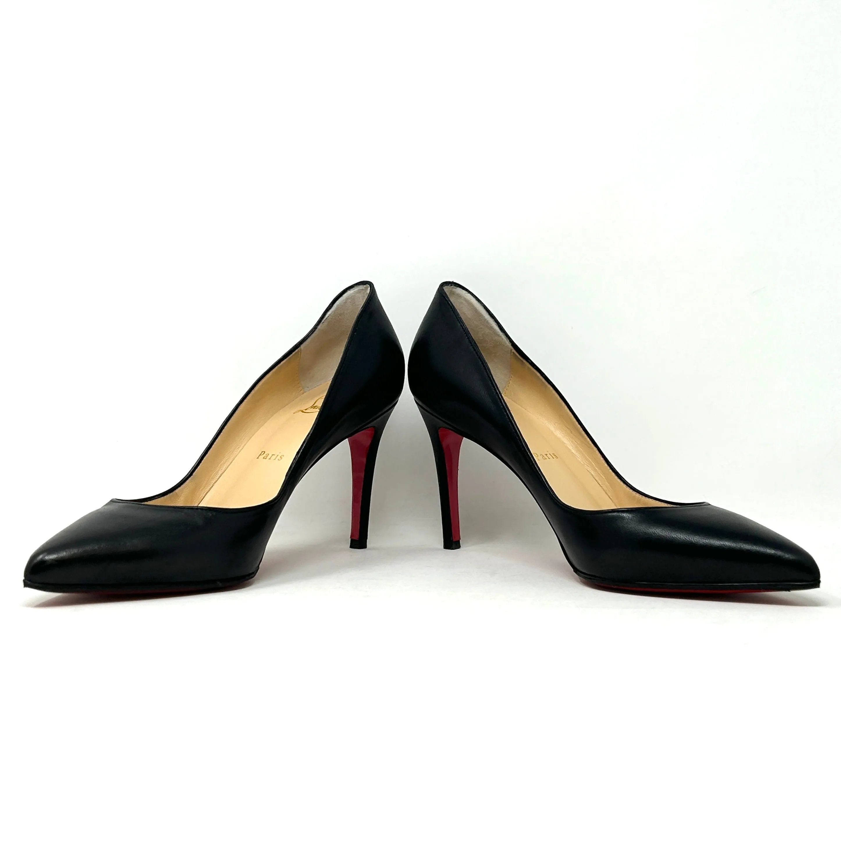 Christian Louboutin Pigalle 85 Black Smooth Leather Pump Heels 39 UK 6