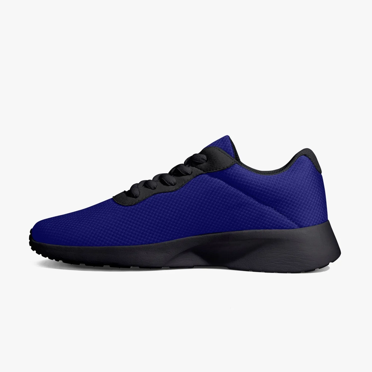 Dark Blue Mesh Unisex Shoes, Soft Solid Color Best Lifestyle Unisex Casual Designer Mesh Running Shoes With Black Soles