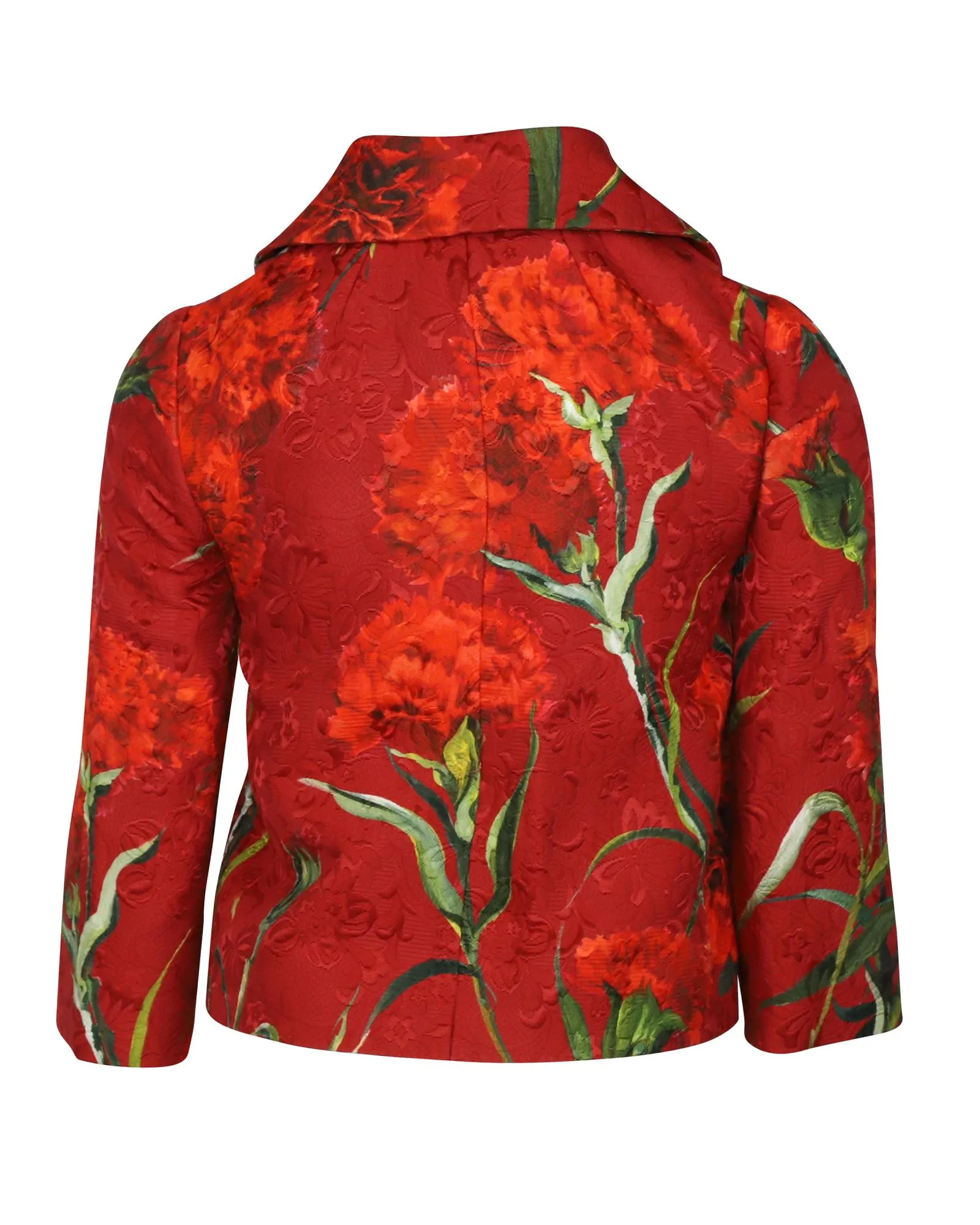 Dolce & Gabbana Floral Metallic Brocade Jacket in Red Cotton