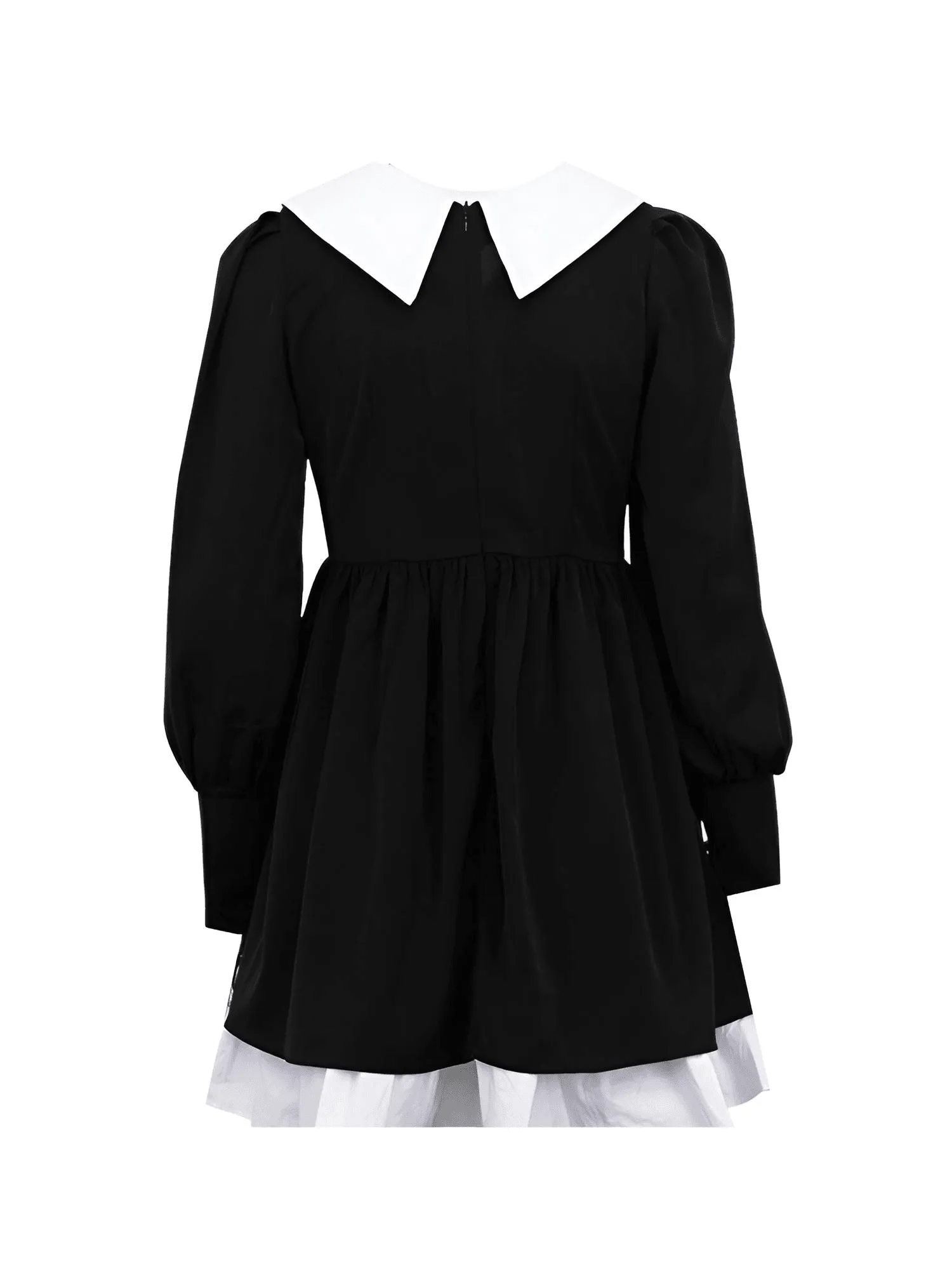 Doll Collar Black Dress For Women