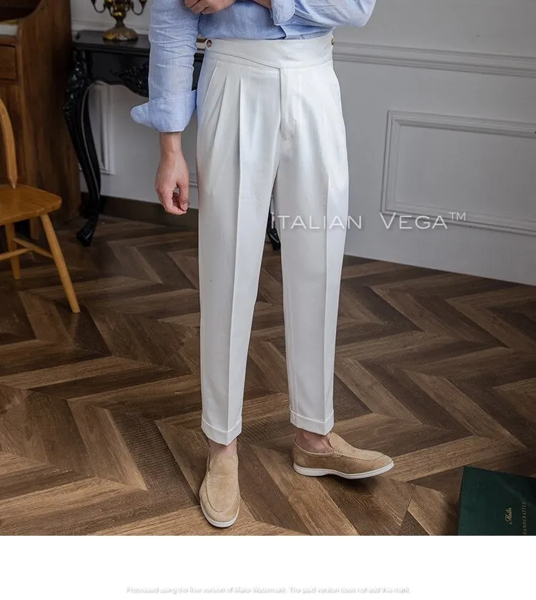 Frost White Classic Buttoned Gurkha Pants by Italian Vega®