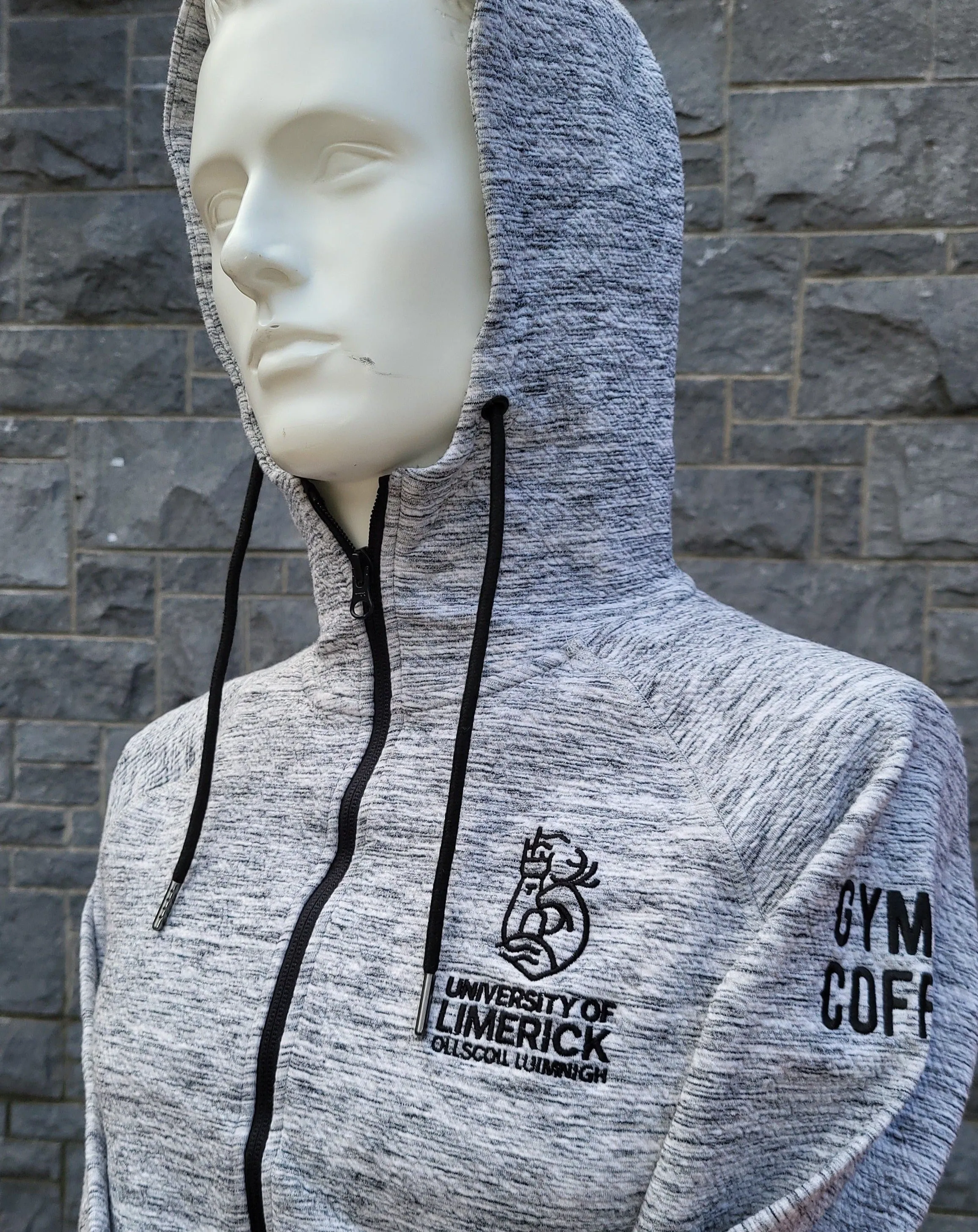 GymPlusCoffee 2024 Range Mens Grey Fleck Hoodie