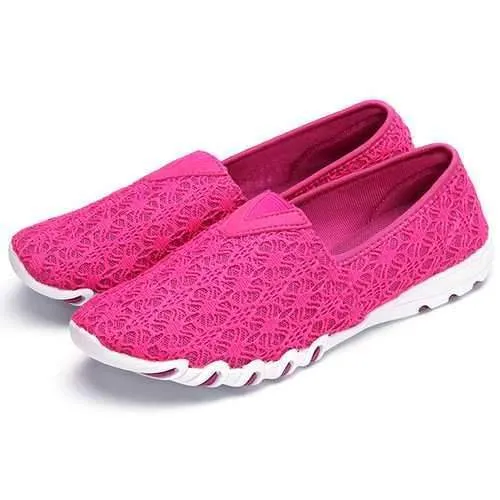 Hollow Out Mesh Slip On Breathable Flat Loafers