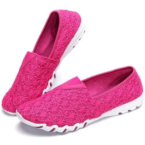 Hollow Out Mesh Slip On Breathable Flat Loafers