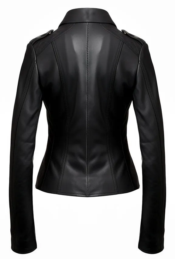 Isabella Black Biker Women Leather Jacket