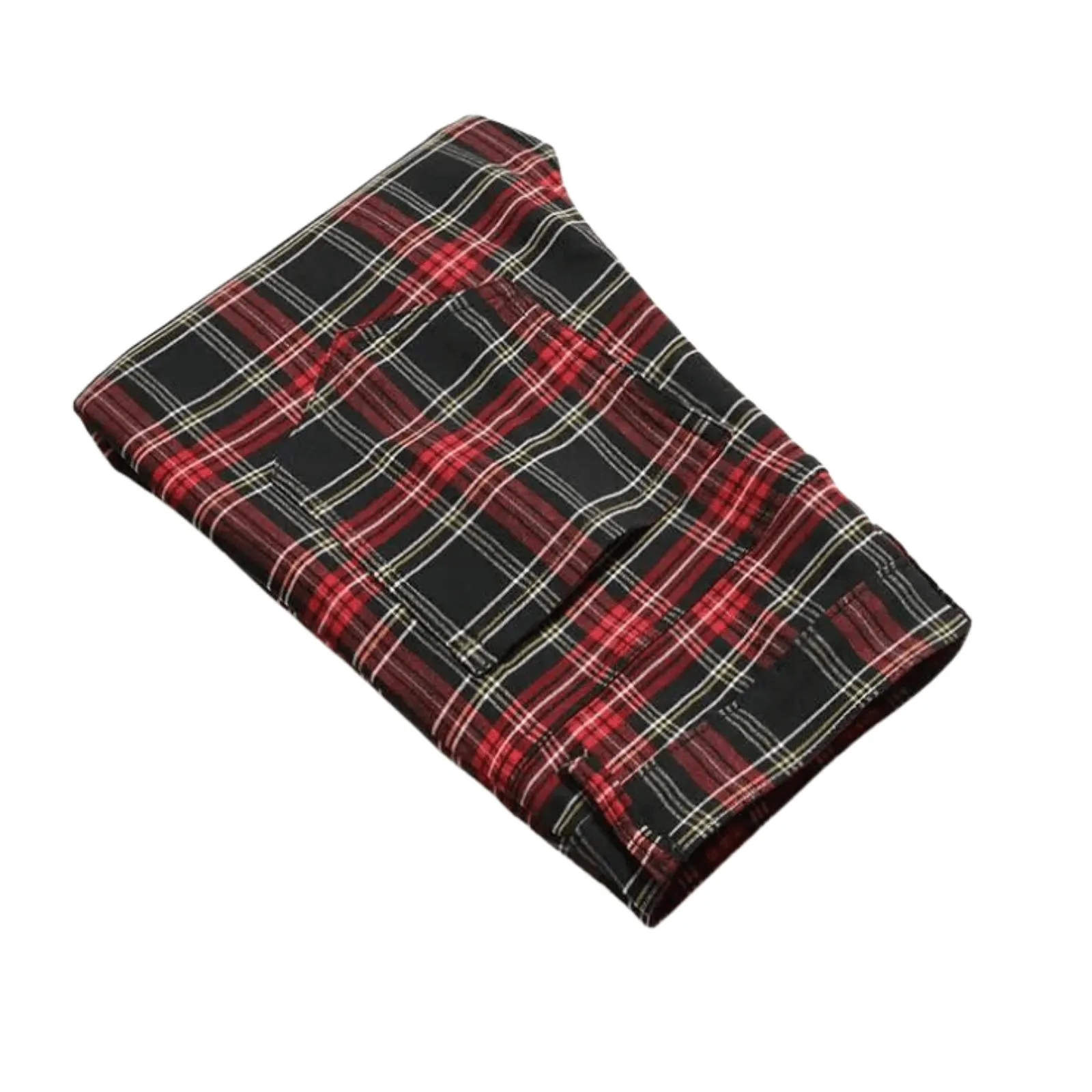 Men's Casual Plaid Pants High Stretch Straight Leg Trousers Slim Fit