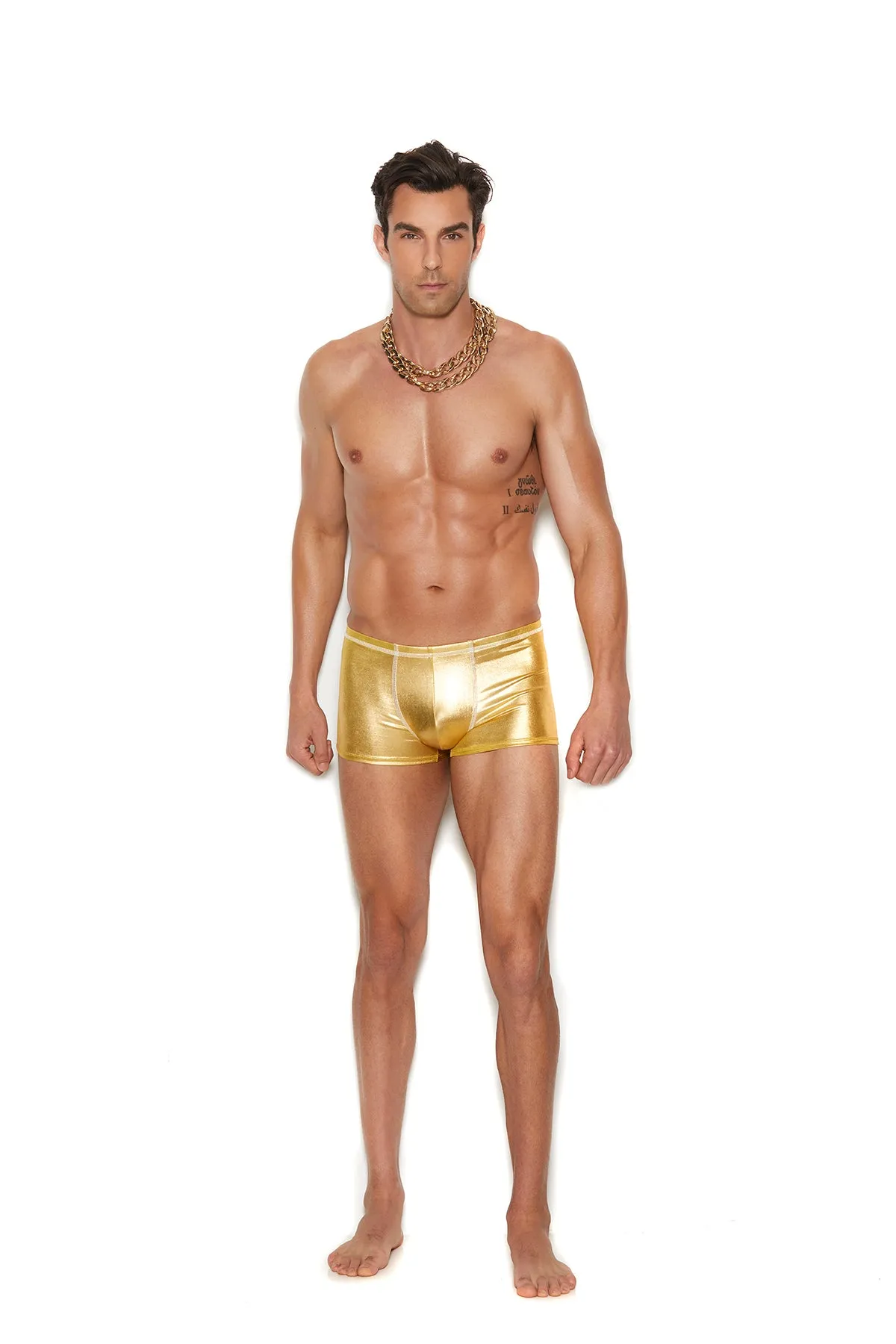 Mens Gold Lame Boxer Brief - Small/medium - Gold