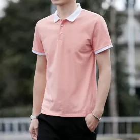 Mens Polo Shirt with Contrasting White Collar