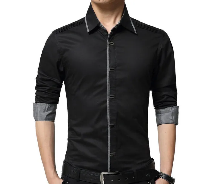 Mens Shirt with Layered Shoulder Details