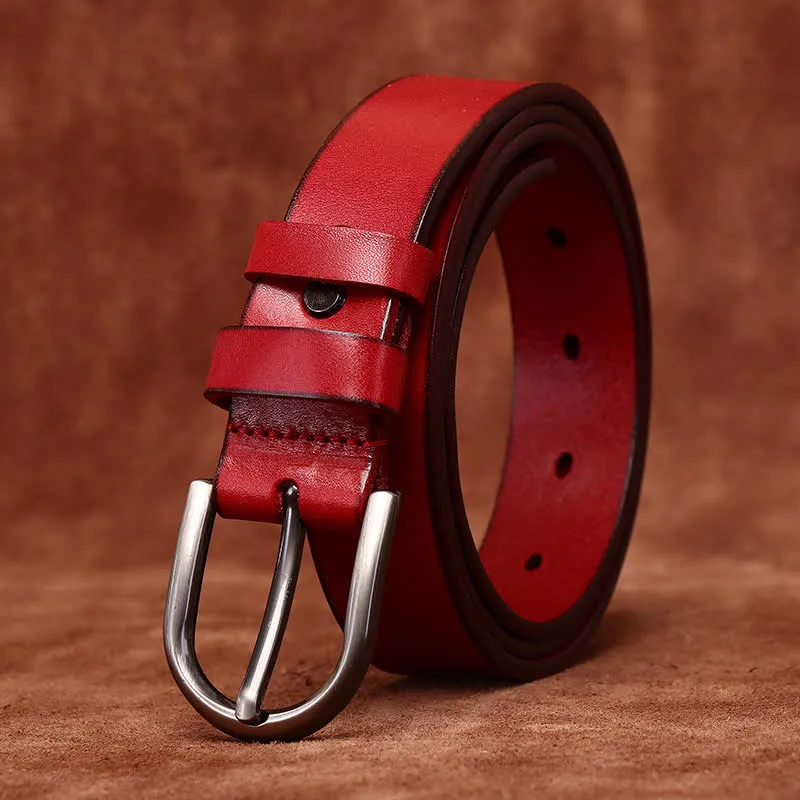 Metal Rivet Fashionable Casual Slim Leather Belt