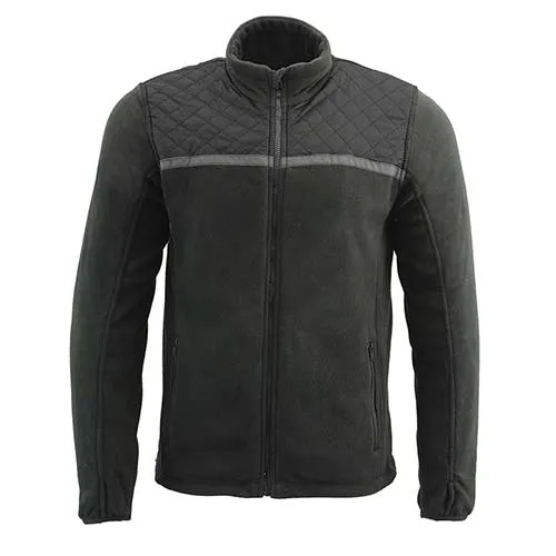 Milwaukee Leather MPM1784 Men's Black Micro Fleece Zipper Front Jacket