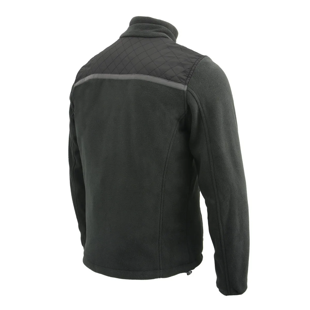 Milwaukee Leather MPM1784 Men's Black Micro Fleece Zipper Front Jacket