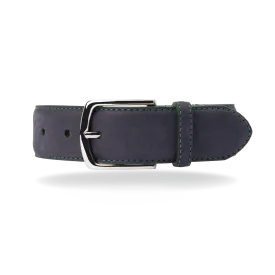 Nubuck Belt - Navy Nubuck/Green Stitch