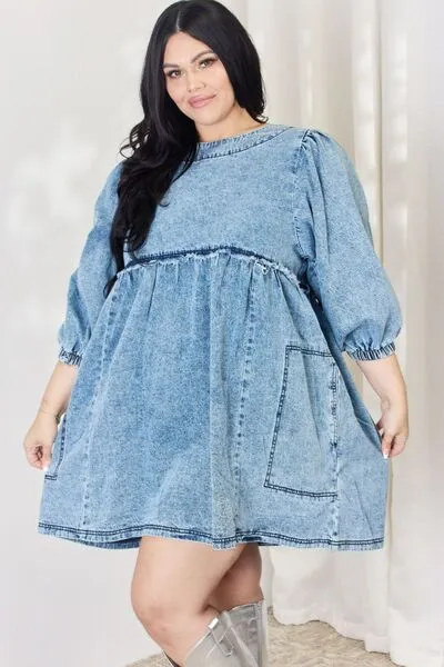 Oversized Denim Babydoll Dress