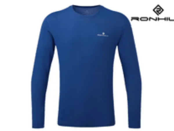 Ronhill Men's Core Long Sleeve (Dark Cobalt/White)