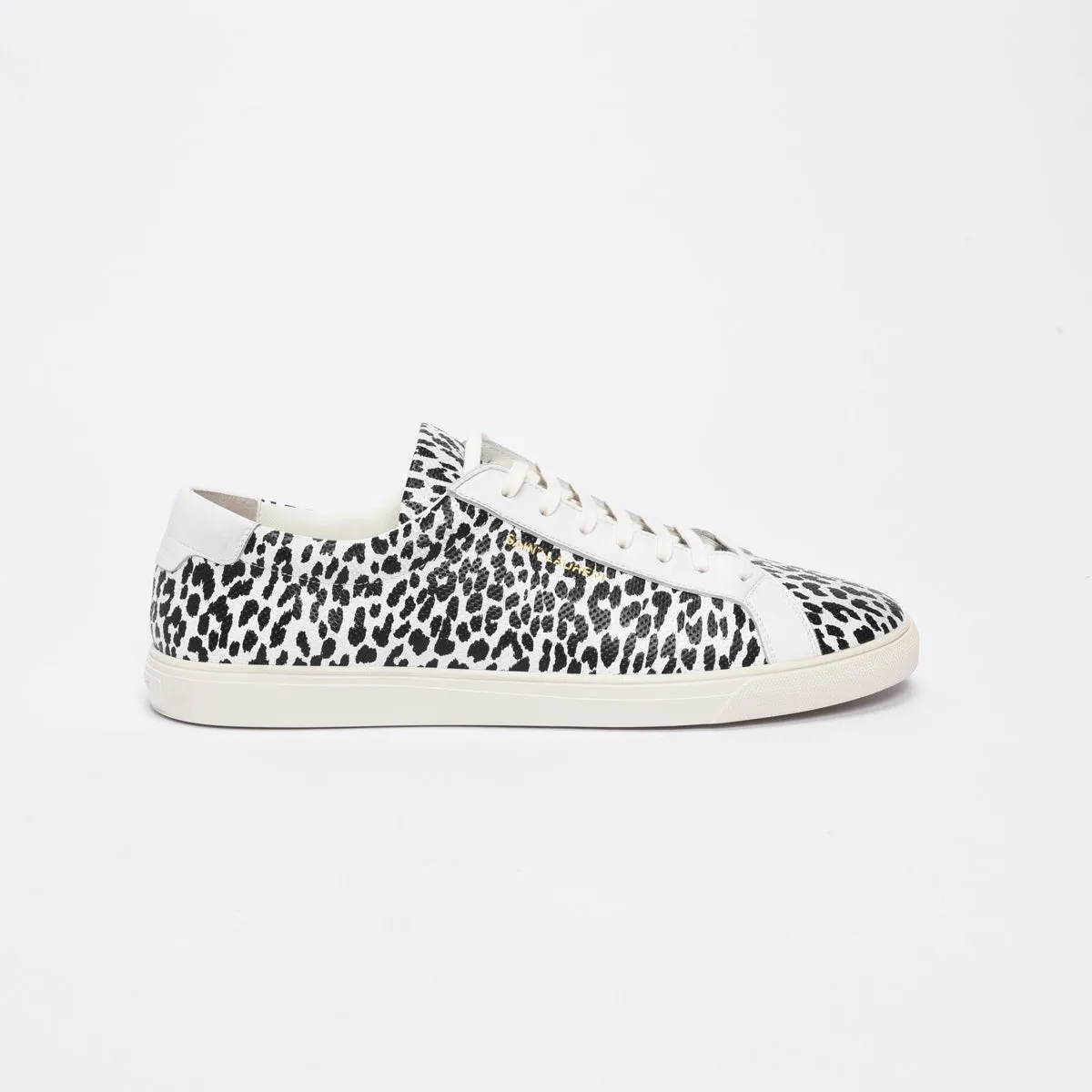 Saint Laurent White Leopard Perforated Leather SL10 Sneakers 47