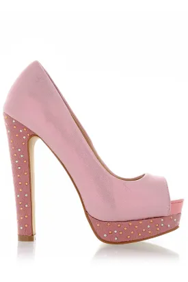 SERENITY Metallic Pink Peep Toe