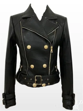 Sophisticated Women's Leather Motorcycle Jacket