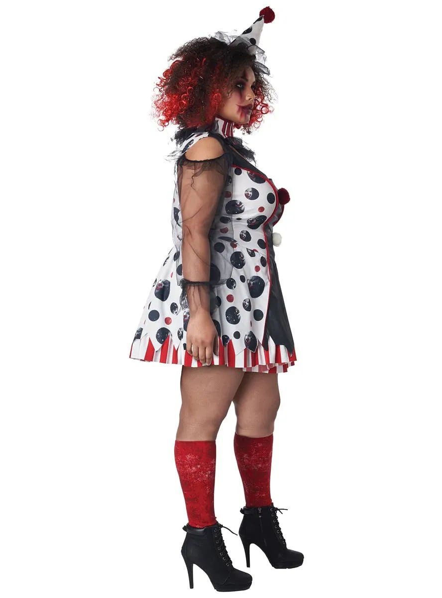 Twisted Clown Womens Plus Size Halloween Costume