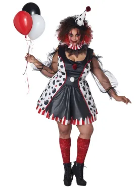 Twisted Clown Womens Plus Size Halloween Costume