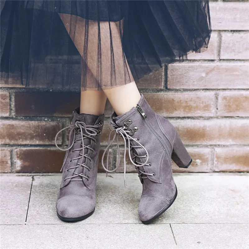 Vintage Spike High Heels Ankle Boots