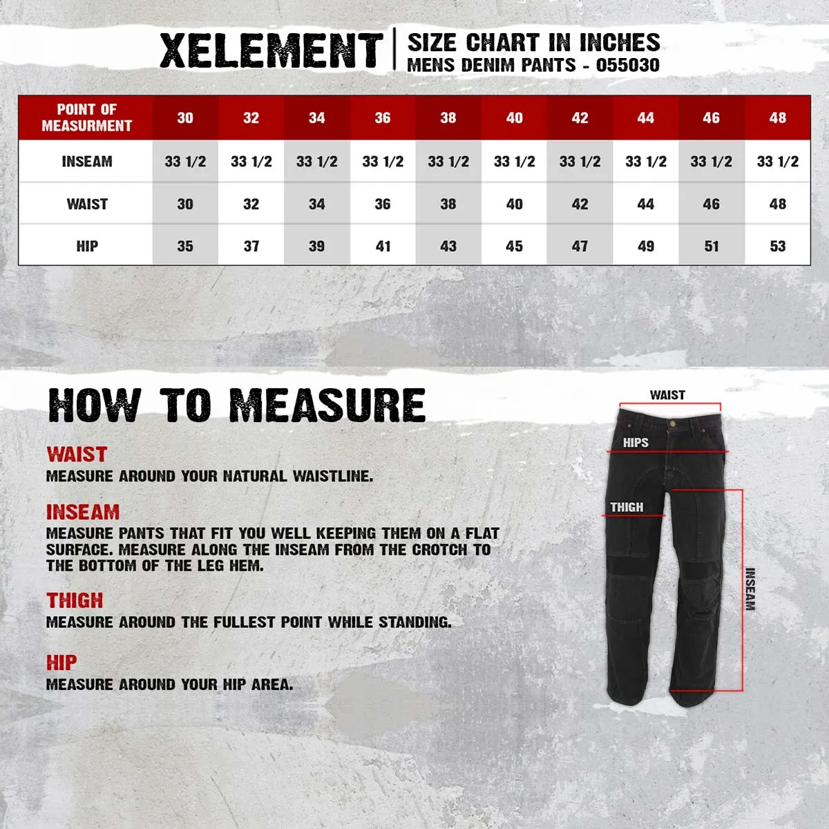 Xelement 055030 Men's Classic Fit Black Denim Motorcycle Racing Pants